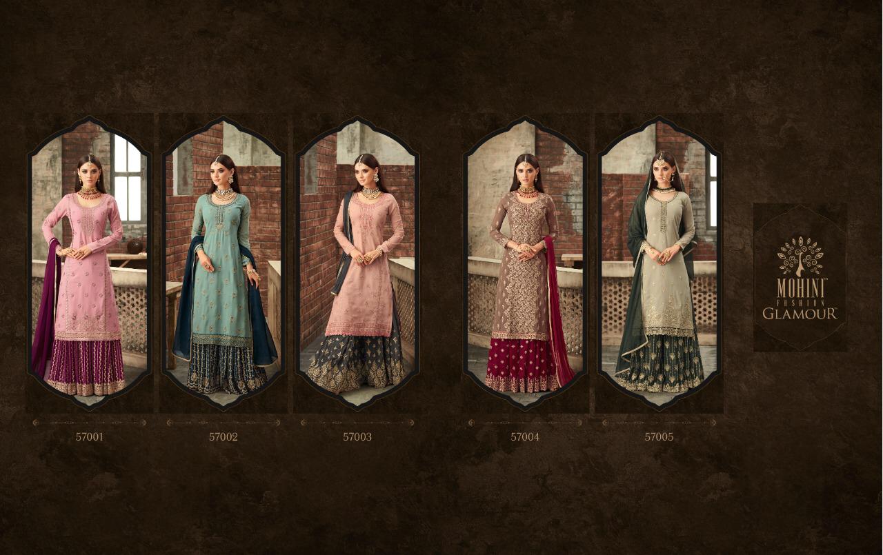Glamour Vol 57 By Mohini 57001 To 57005 Series Wedding Salwar Suits Wholesale Market In Surat